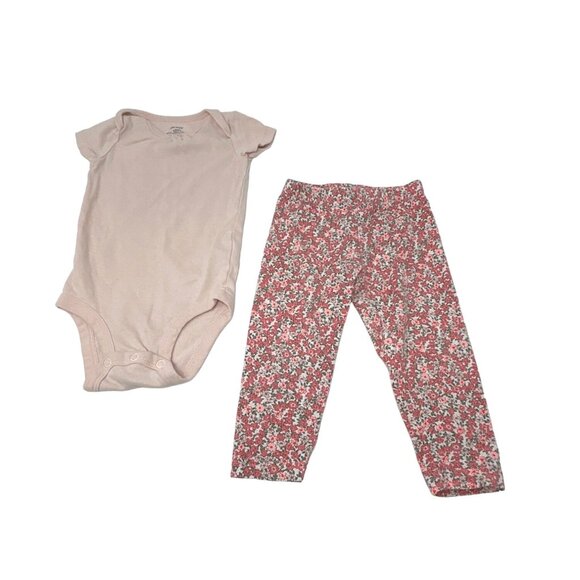 Baby Girl's - 3 Outfits - 3‎ Leggings, 2 Shirts, and 1 Body Suit - Size 12 Month - Picture 4 of 8